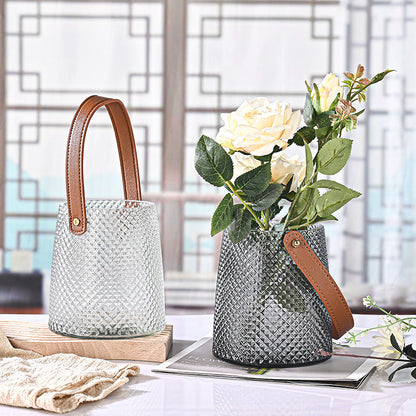 Alia Leather Tote Vase