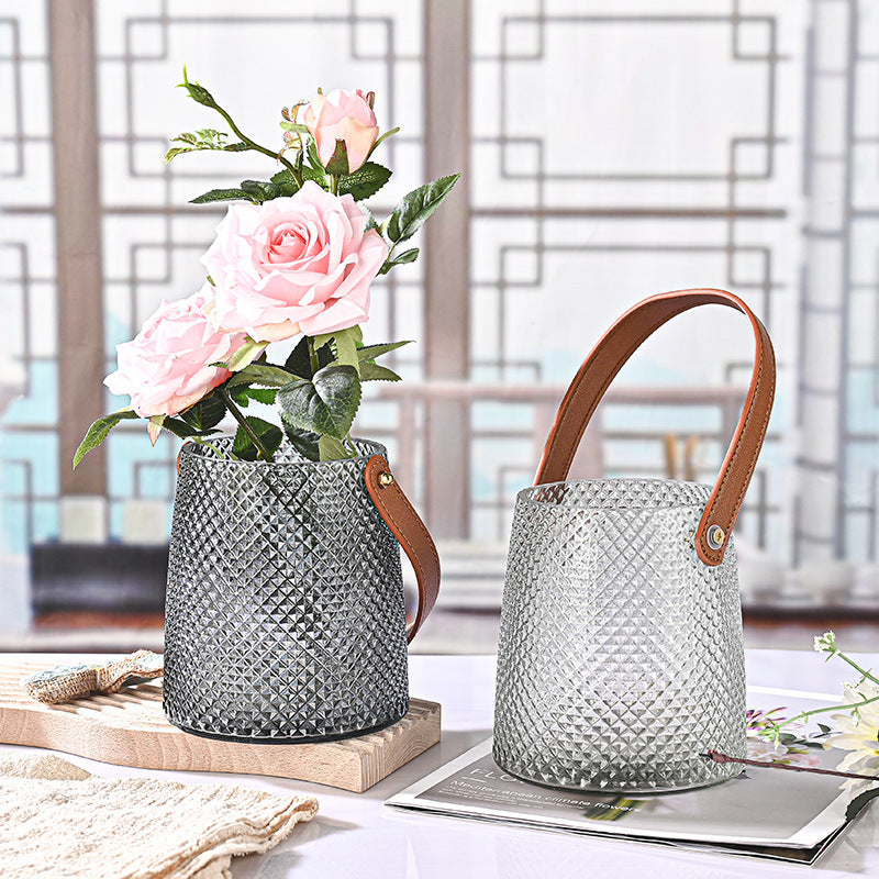 Alia Leather Tote Vase