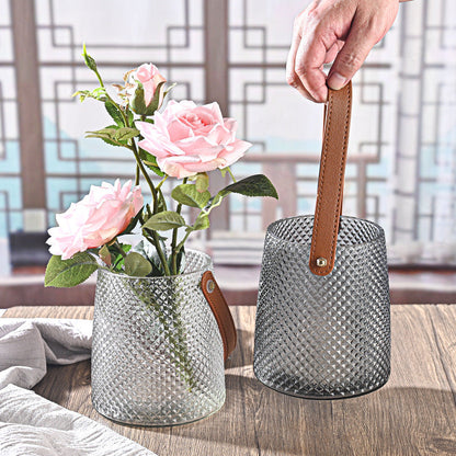 Alia Leather Tote Vase