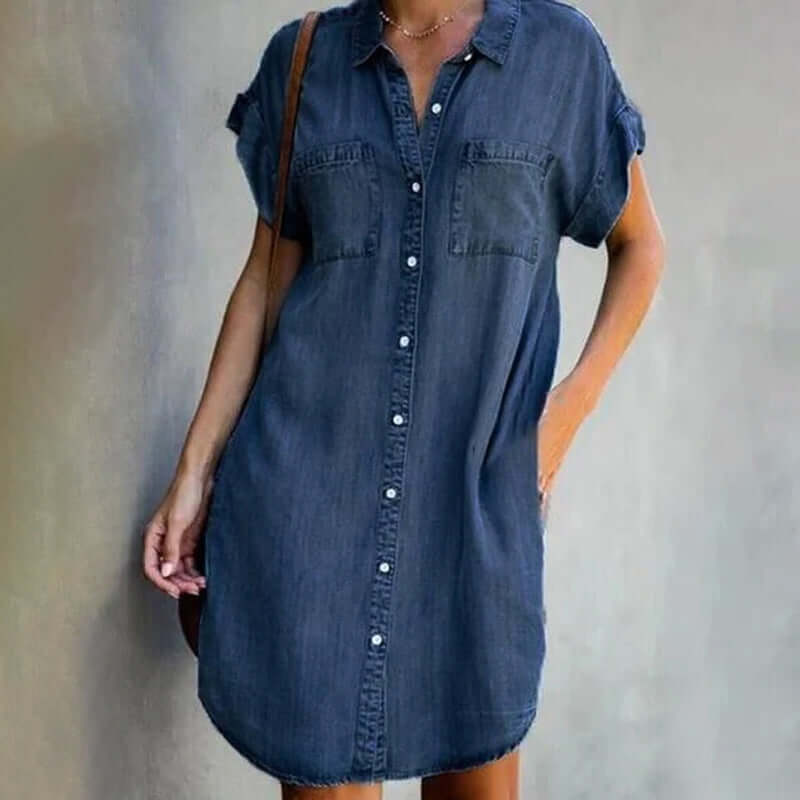 Karyle Chic Button-Down Denim Dress