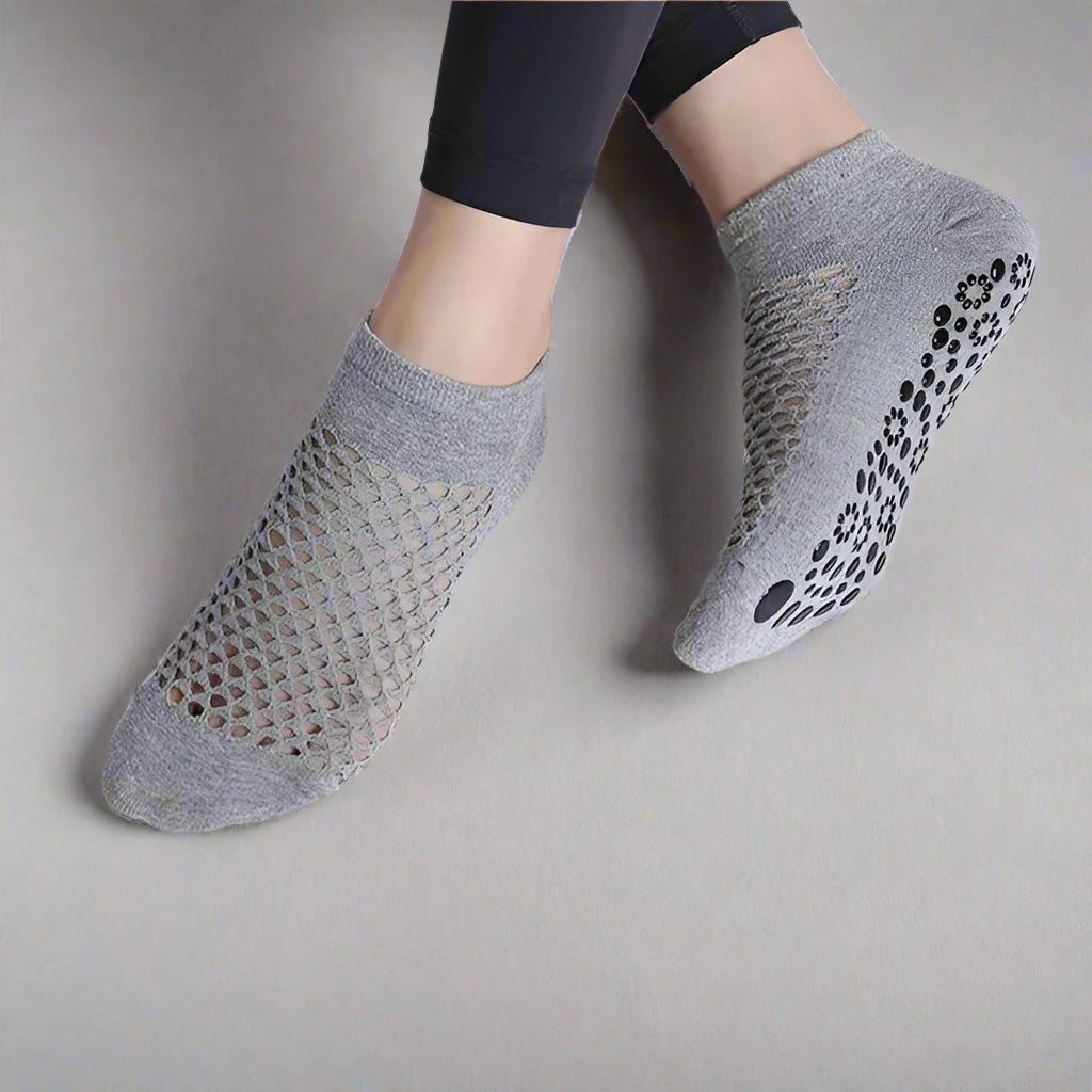 CrossHoles Breathable Cotton Yoga & Pilates Grip Socks