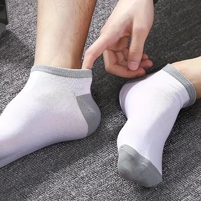 CrispCool Men's Cotton Breathable Ankle Socks - 10 Pairs