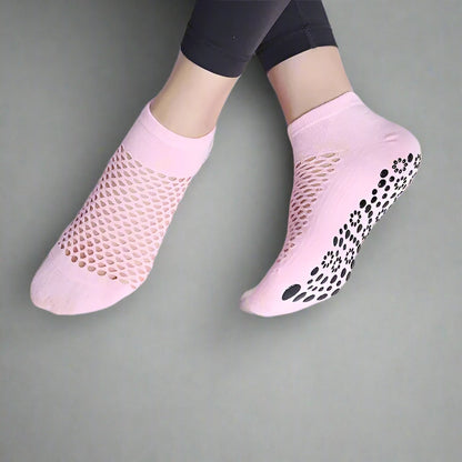 CrossHoles Breathable Cotton Yoga & Pilates Grip Socks