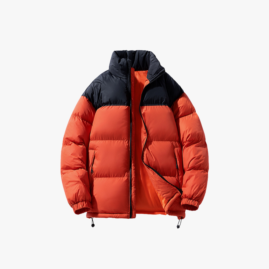 Variant image for Men's Puffer Jacket - Bold Colorblock Design, Quilted Insulation, Adjustable Hem-25