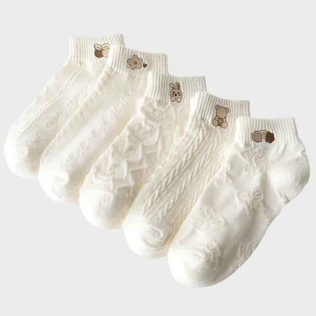 BearHearts Women's Ankle Socks - 5 Pairs