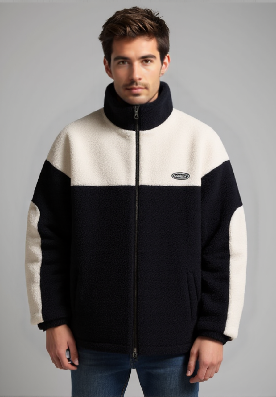 Cozy Unisex Lamb Fleece Zipper Jacket for Winter Warmth