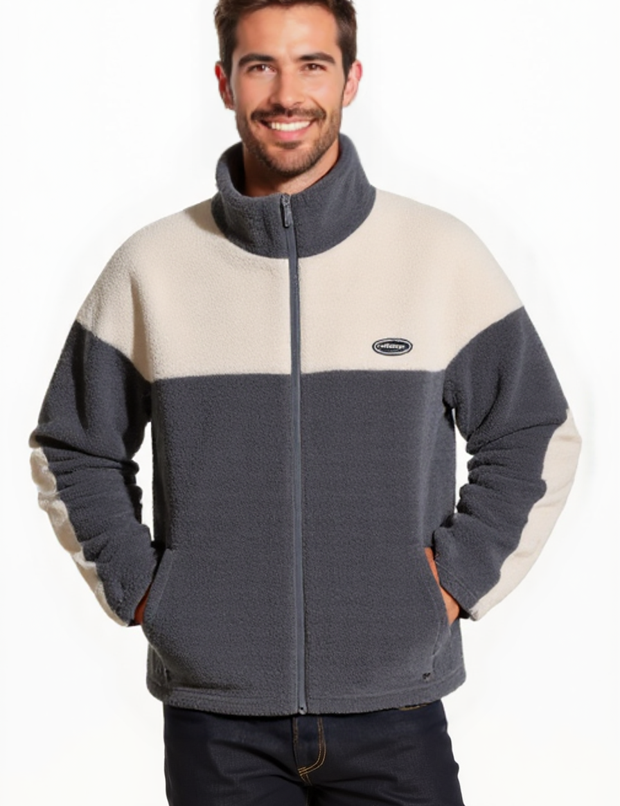 Cozy Unisex Lamb Fleece Zipper Jacket for Winter Warmth