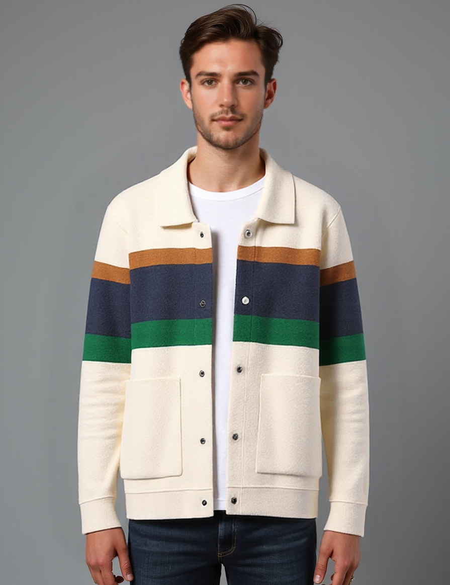 Trendy Men's Knit Cardigan - Warm & Stylish for Cooler Months