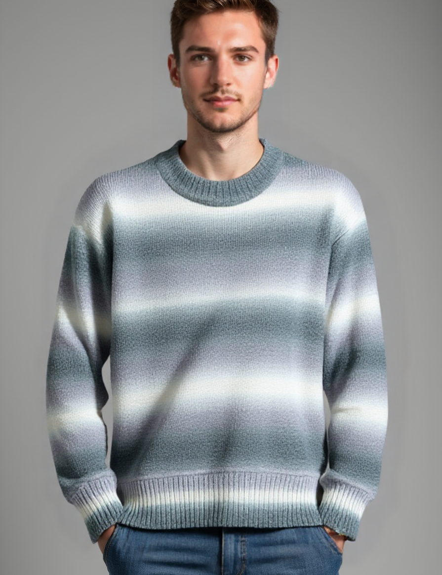 Stylish Wool Rainbow Striped Jumper for Men - Winter Essential