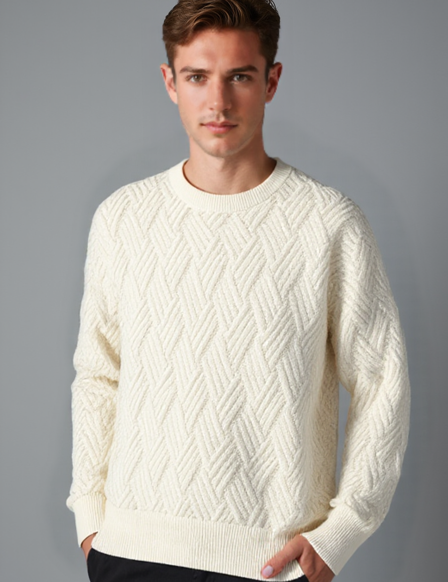 Contemporary Lightweight Crew Neck Sweater for Men