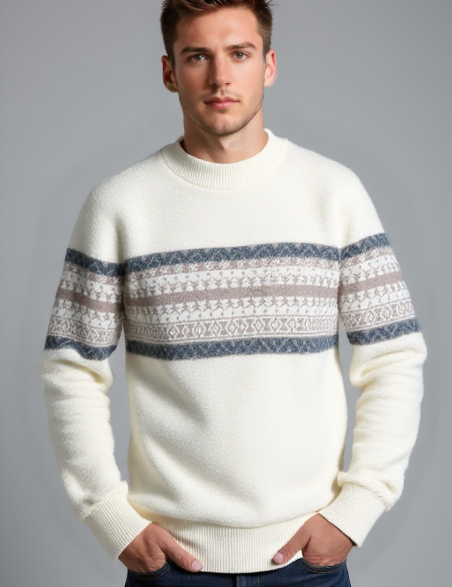 Modern Wool Stripe Sweater for Men