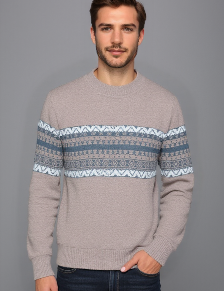 Modern Wool Stripe Sweater for Men