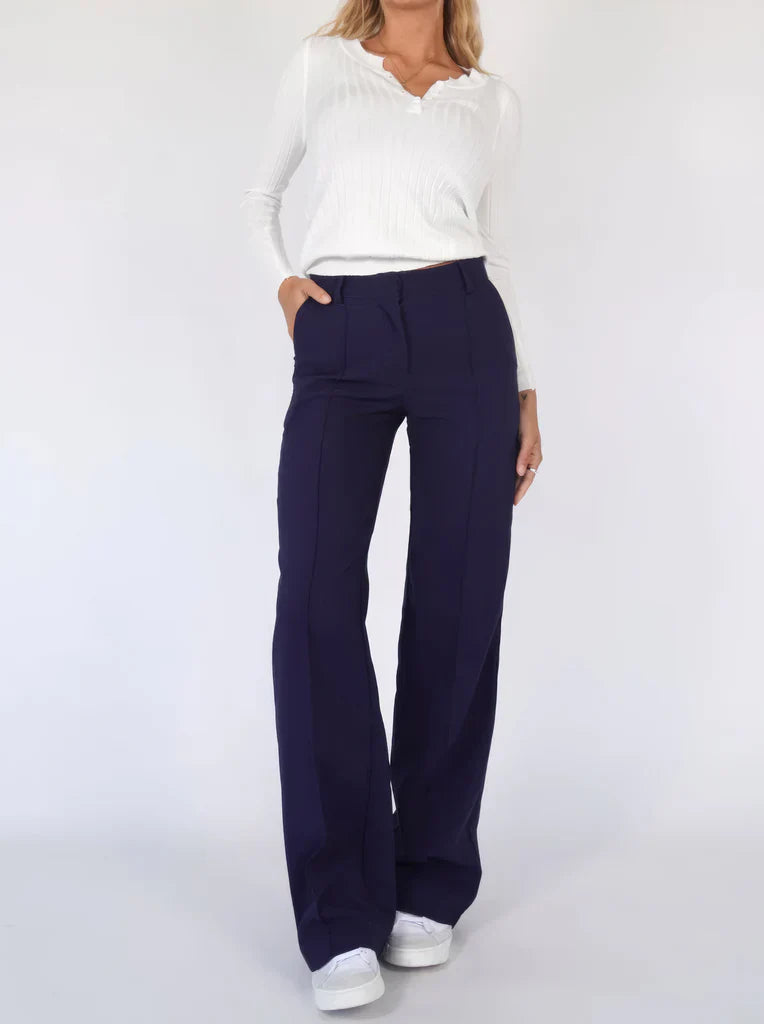 Variant image for Women's Wide Leg Trousers - Slim Fit Flare Pants for Casual and Formal Wear-1