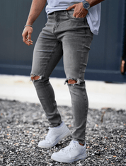 Men's Ripped Jeans - Modern Distressed Denim with Comfortable Fit-2