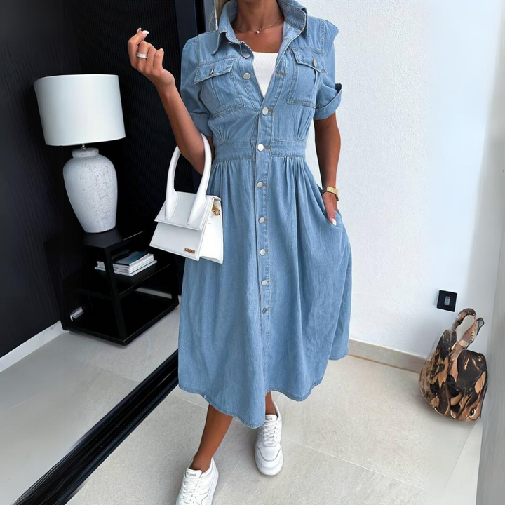 Sylvie Chic Denim Summer Dress for Women