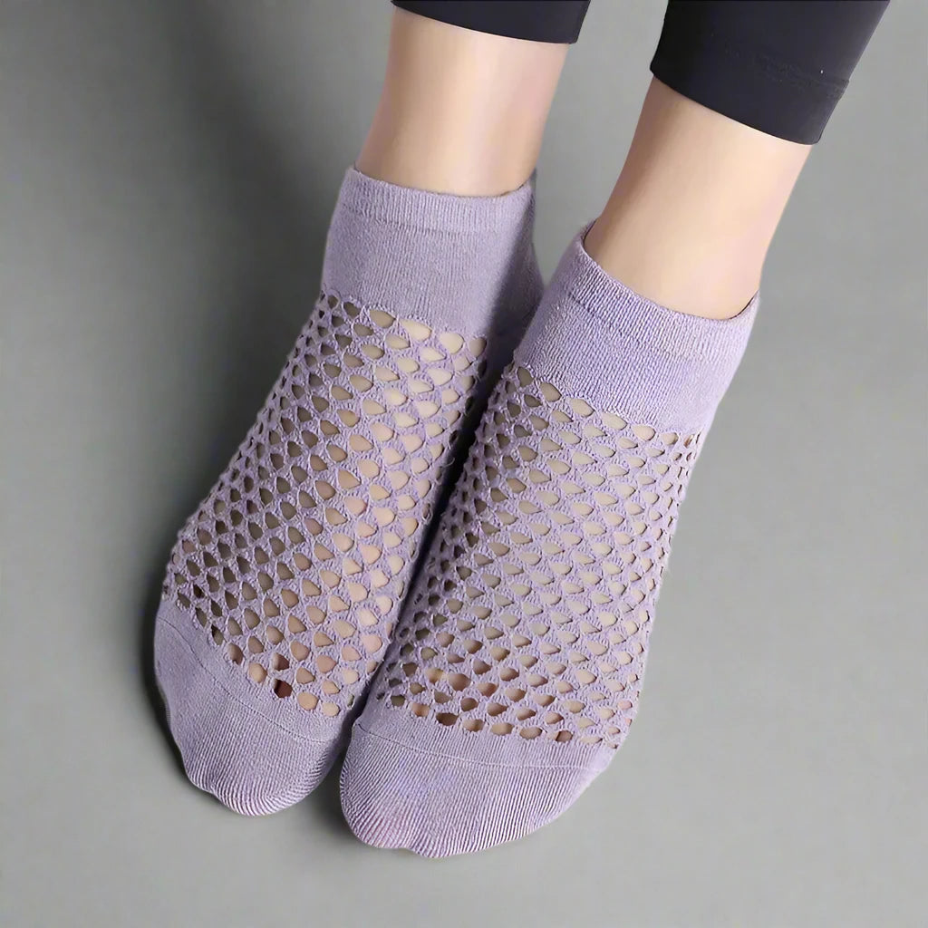 CrossHoles Breathable Cotton Yoga & Pilates Grip Socks