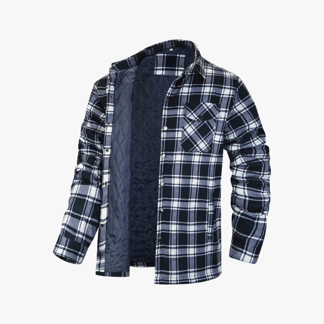 Variant image for Men's Quilted Plaid Jacket - Stylish Winter Coat for Cold Weather Wear-7