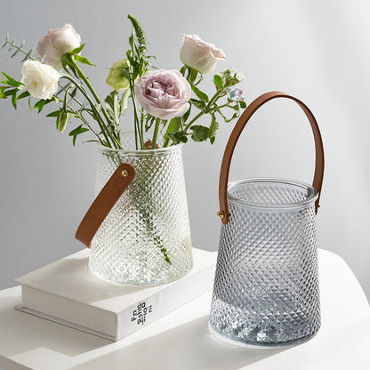 Alia Leather Tote Vase