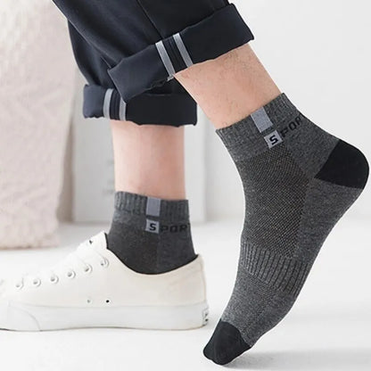 FiberMade Men's Breathable Business Ankle Socks - 5 Pairs