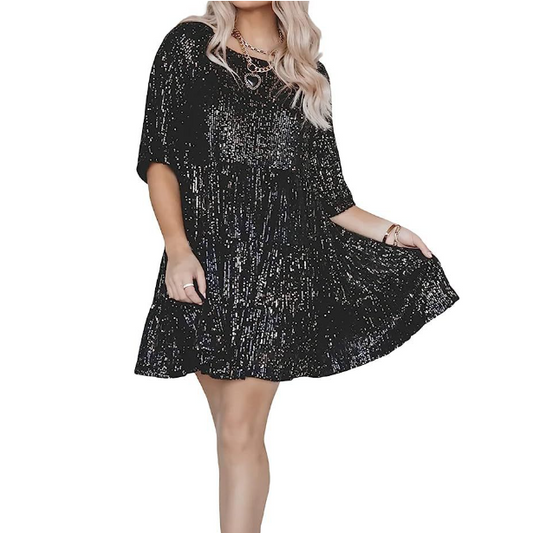 Celeste Festive Midi Cocktail Dress with 3/4 Sleeves