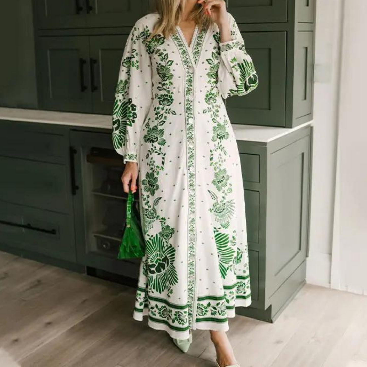 Annabelle Elegant Botanical Maxi Summer Dress