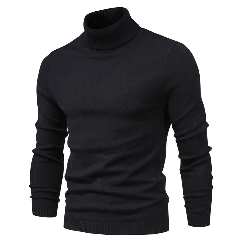 Women's Black Turtleneck Sweater - Stylish Slim Fit for Casual Wear 2