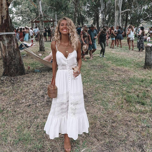 Kia Boho White Summer Dress