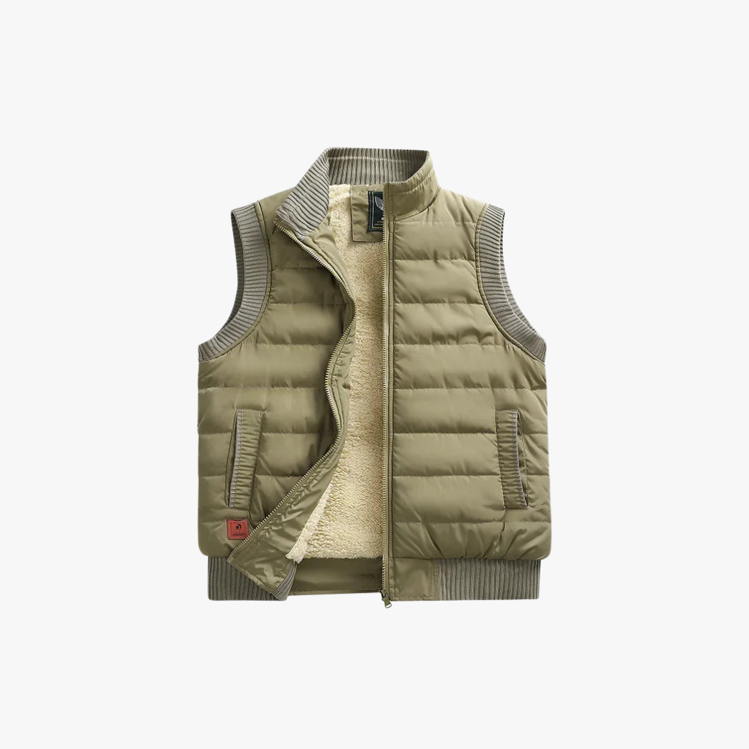 Variant image for Men's Puffer Vest, Quilted Down Sleeveless Vest with Sherpa Lining and Pockets-19