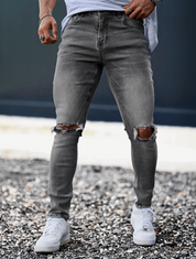 Men's Ripped Jeans - Modern Distressed Denim with Comfortable Fit-1