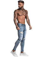 Men's Slim Fit Ripped Jeans - Stylish and Comfortable Cotton Blend Denim-3