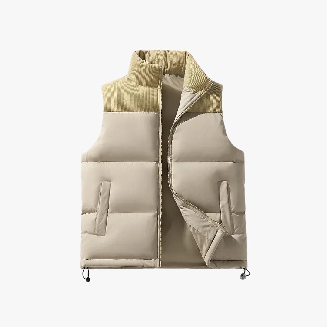 Variant image for Men's Puffer Vest with Quilted Design and Adjustable Drawstrings for Cold Weather-7