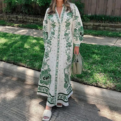 Annabelle Elegant Botanical Maxi Summer Dress