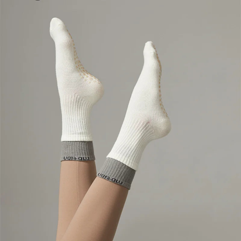 DoubleFit Cotton Compression Yoga & Pilates Grip Socks