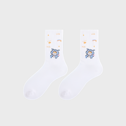 Zephyr Cotton Mid Length Socks for Women