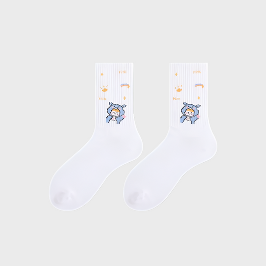 Zephyr Cotton Mid Length Socks for Women