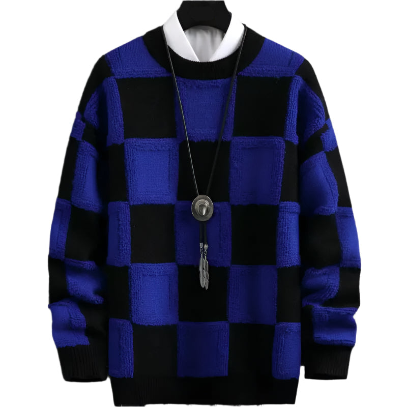 Women's Oversized Checkered Cashmere Sweater 2