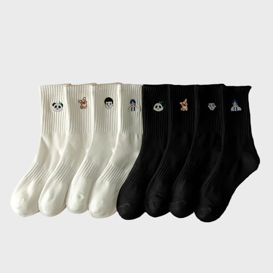 FaceFashion Men's Thick Crew Socks