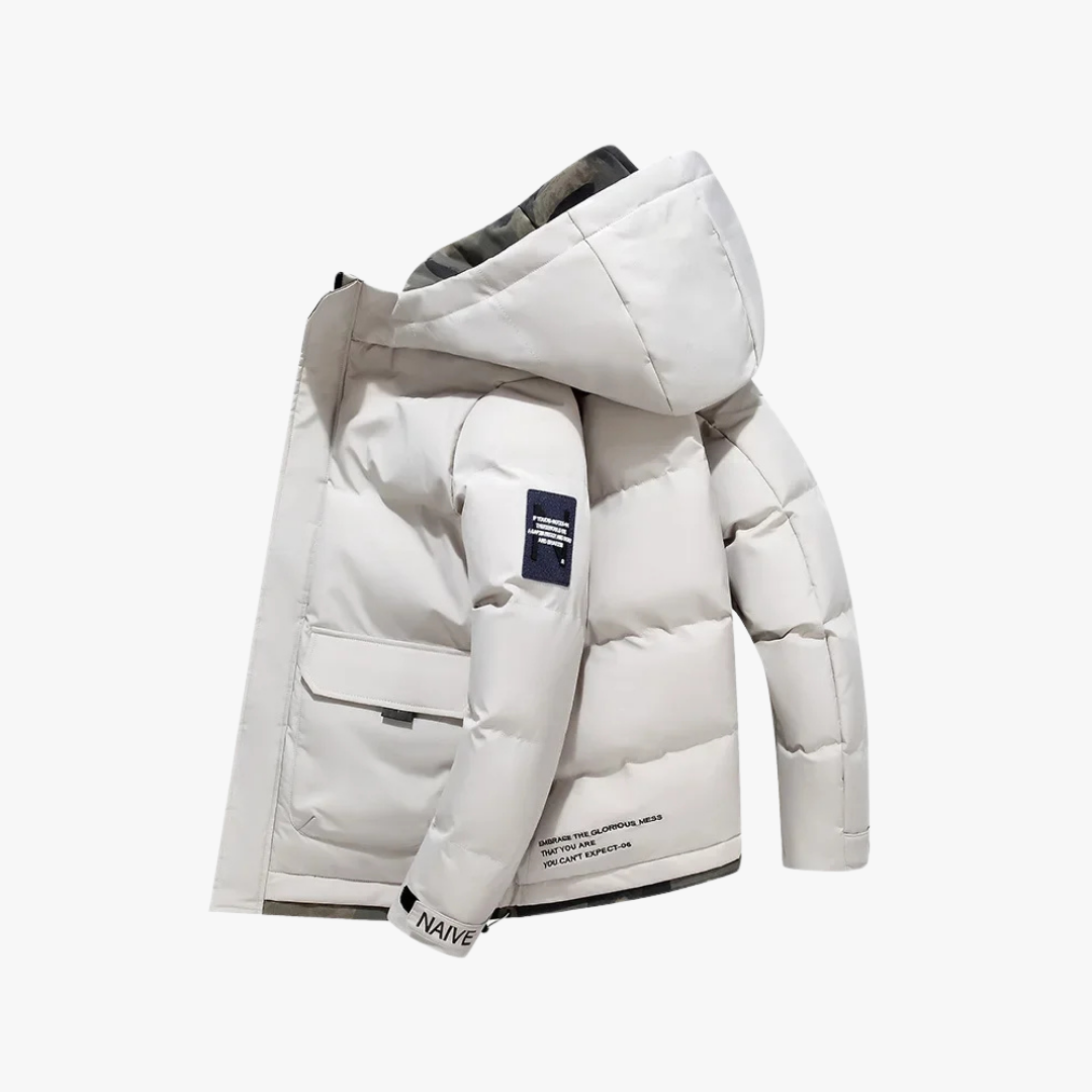 Variant image for Men's Puffer Jacket with Hood - Warm Insulated Winter Coat for Men-6