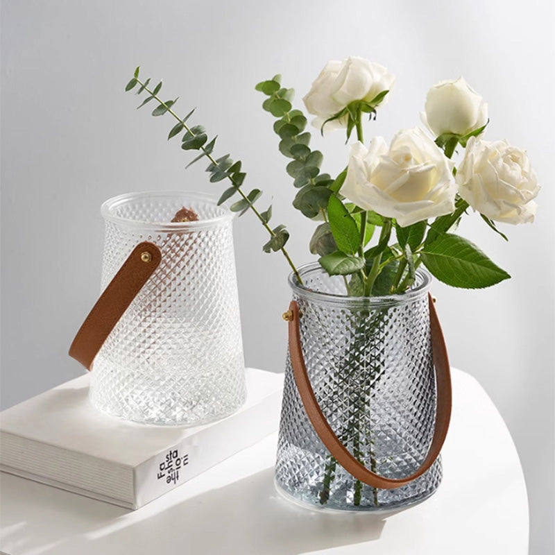 Alia Leather Tote Vase