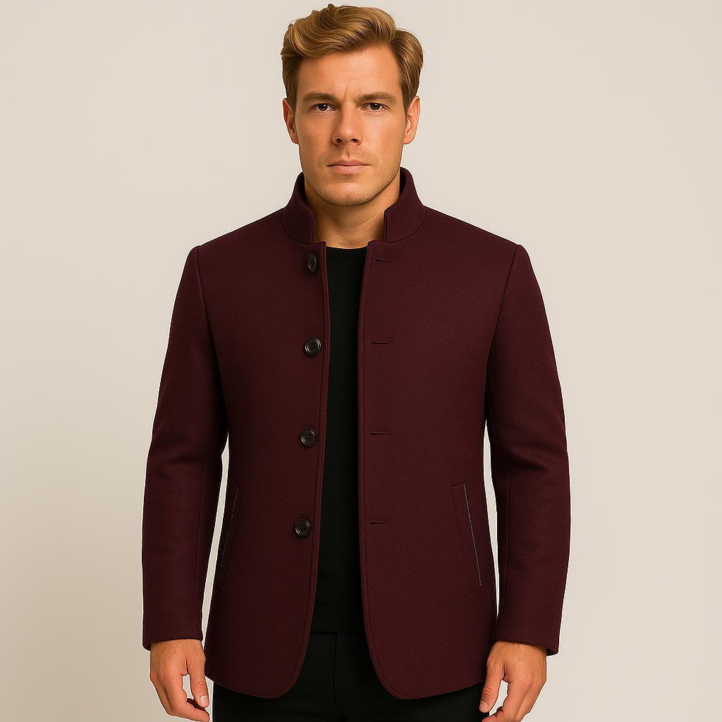 Men's Trench Coat with Adjustable Waist Belt