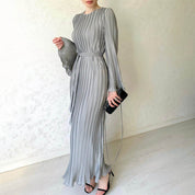 Willow Elegant Horn Sleeve Pleated Summer Cocktail Dress