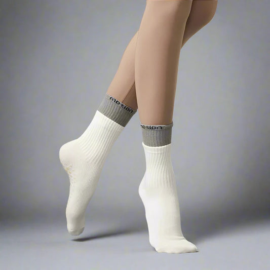 DoubleFit Cotton Compression Yoga & Pilates Grip Socks