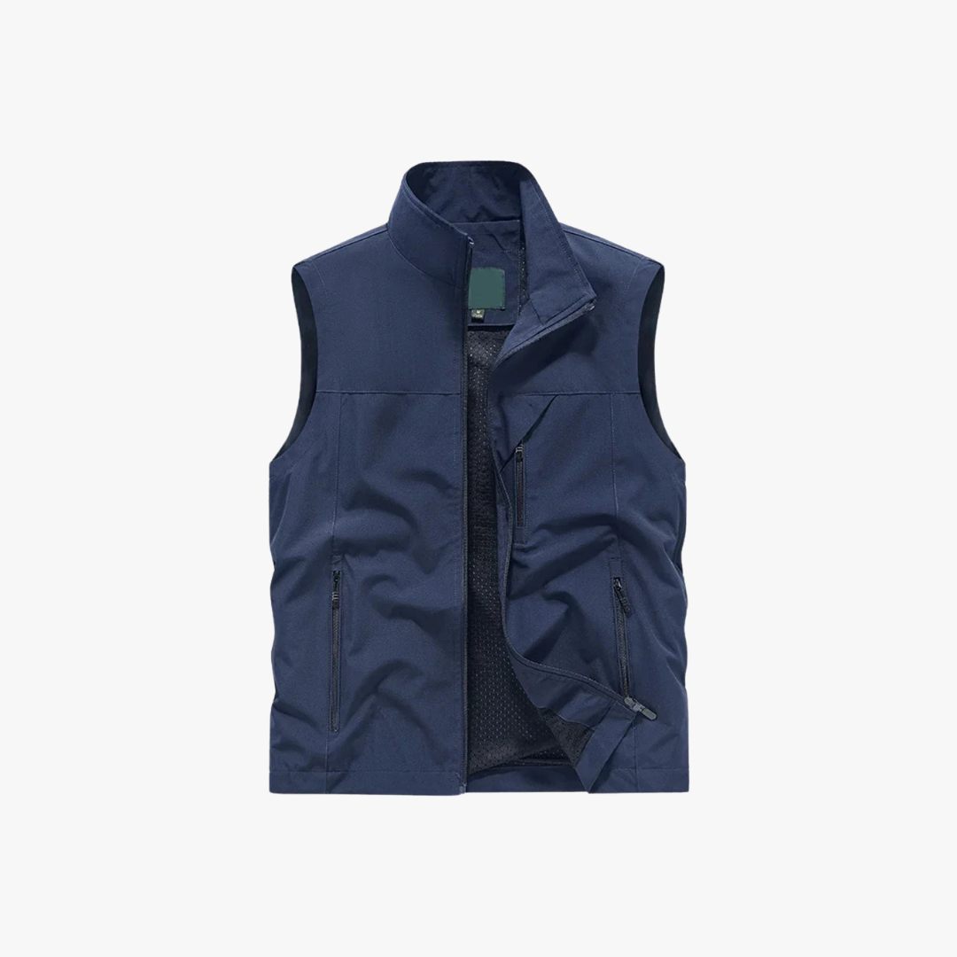 Variant image for Men's Sleeveless Jacket with Zip-Up Front and Multiple Pockets for Casual Wear-11