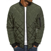Men's Winter Jacket - Stylish Quilted Bomber Coat with Thick Collar 5