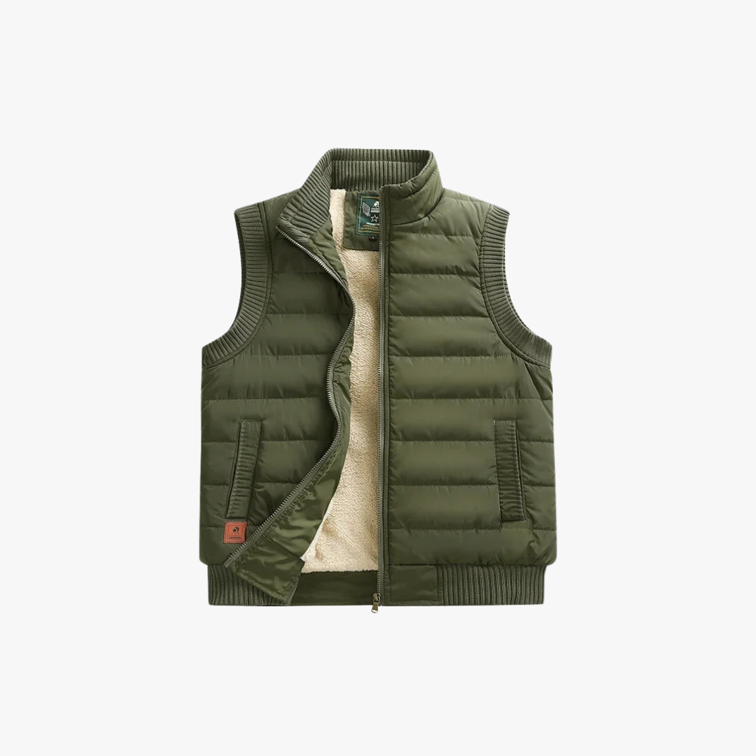 Variant image for Men's Puffer Vest, Quilted Down Sleeveless Vest with Sherpa Lining and Pockets-7