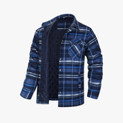 Variant image for Men's Quilted Plaid Jacket - Stylish Winter Coat for Cold Weather Wear-1