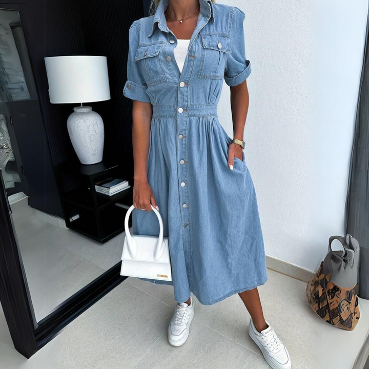 Sylvie Chic Denim Summer Dress for Women