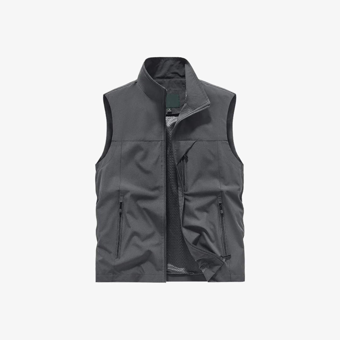 Variant image for Men's Sleeveless Jacket with Zip-Up Front and Multiple Pockets for Casual Wear-16