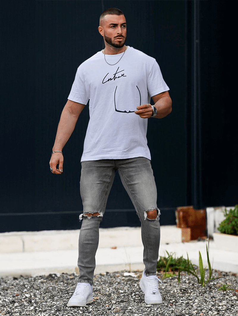 Men's Ripped Jeans - Modern Distressed Denim with Comfortable Fit-6