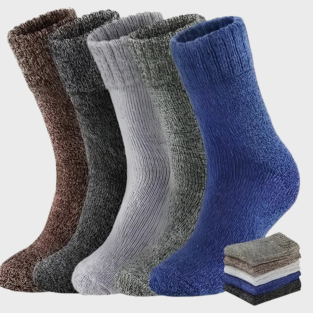 CozyHot Unisex Thicken Wool Winter Socks - 5 Pairs